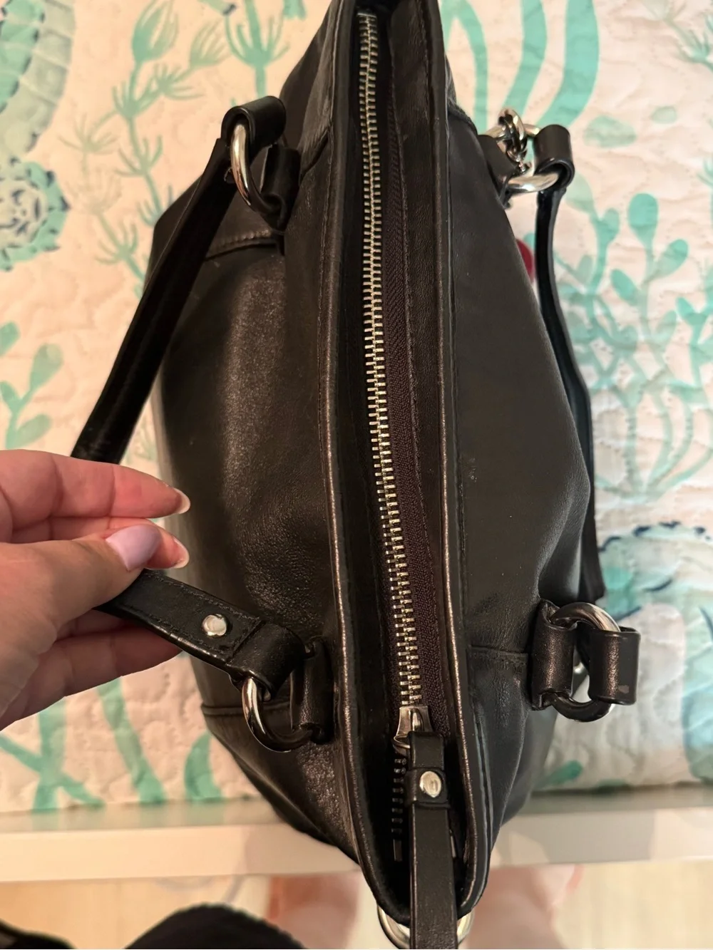 Coach Black Leather Tote Bag